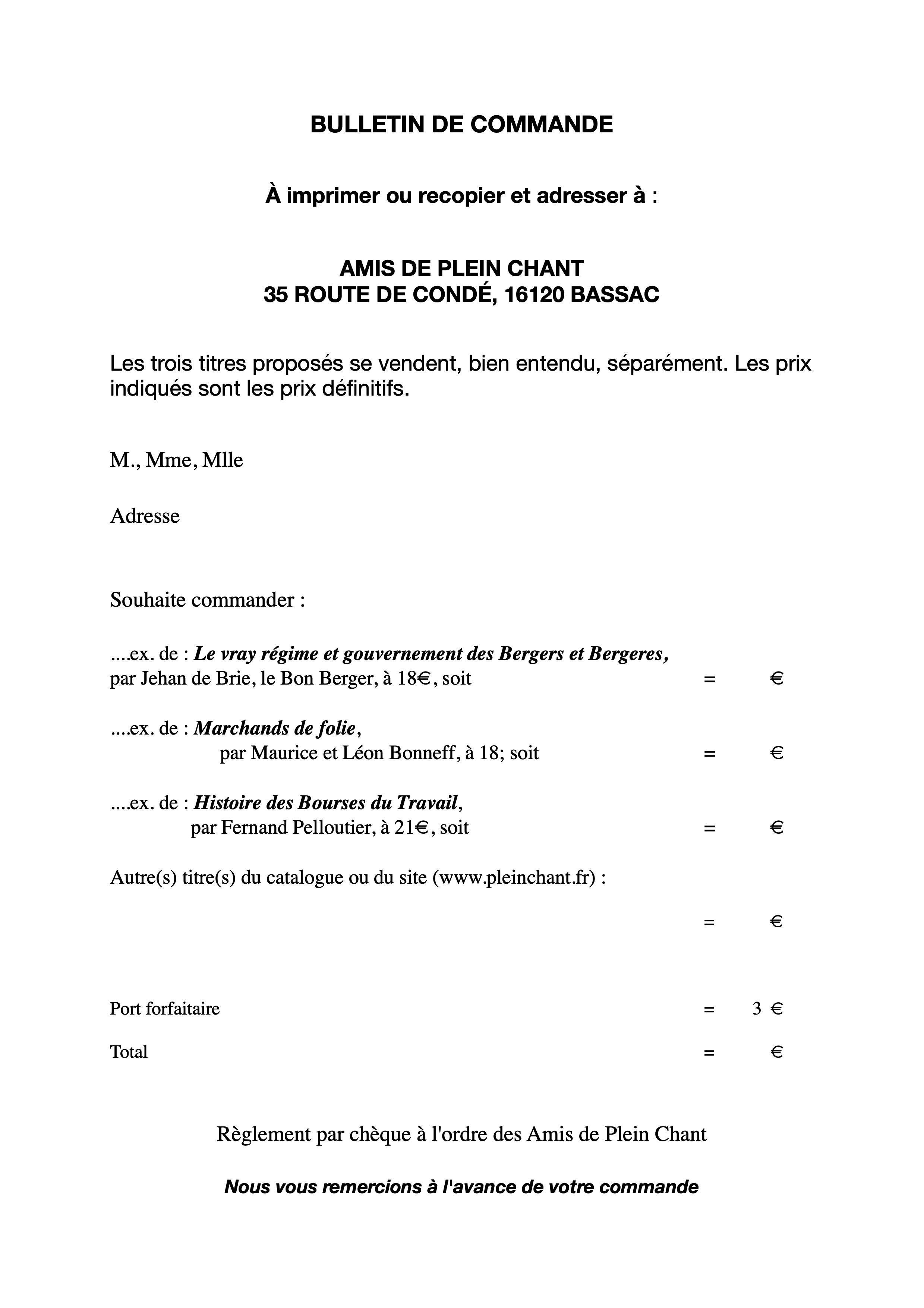 bulletin de commande avril 2024